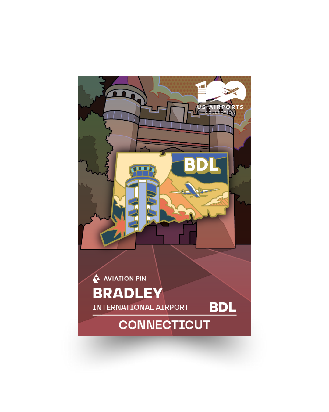 Airport Pin - BDL Bradley Connecticut