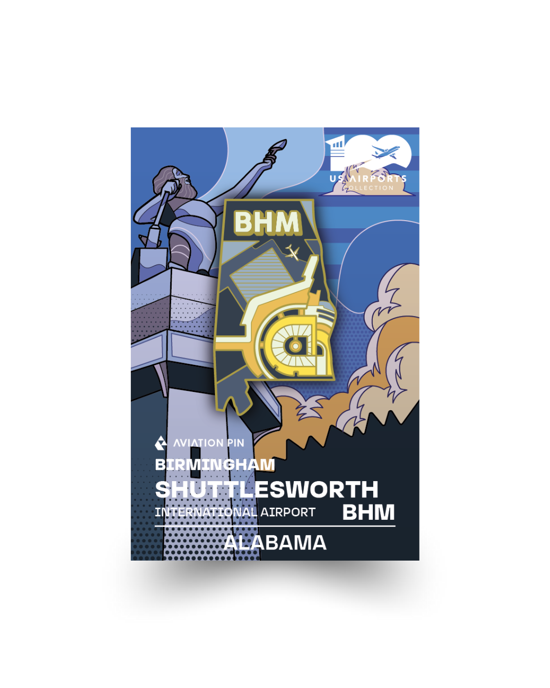 Airport Pin - BHM Alabama