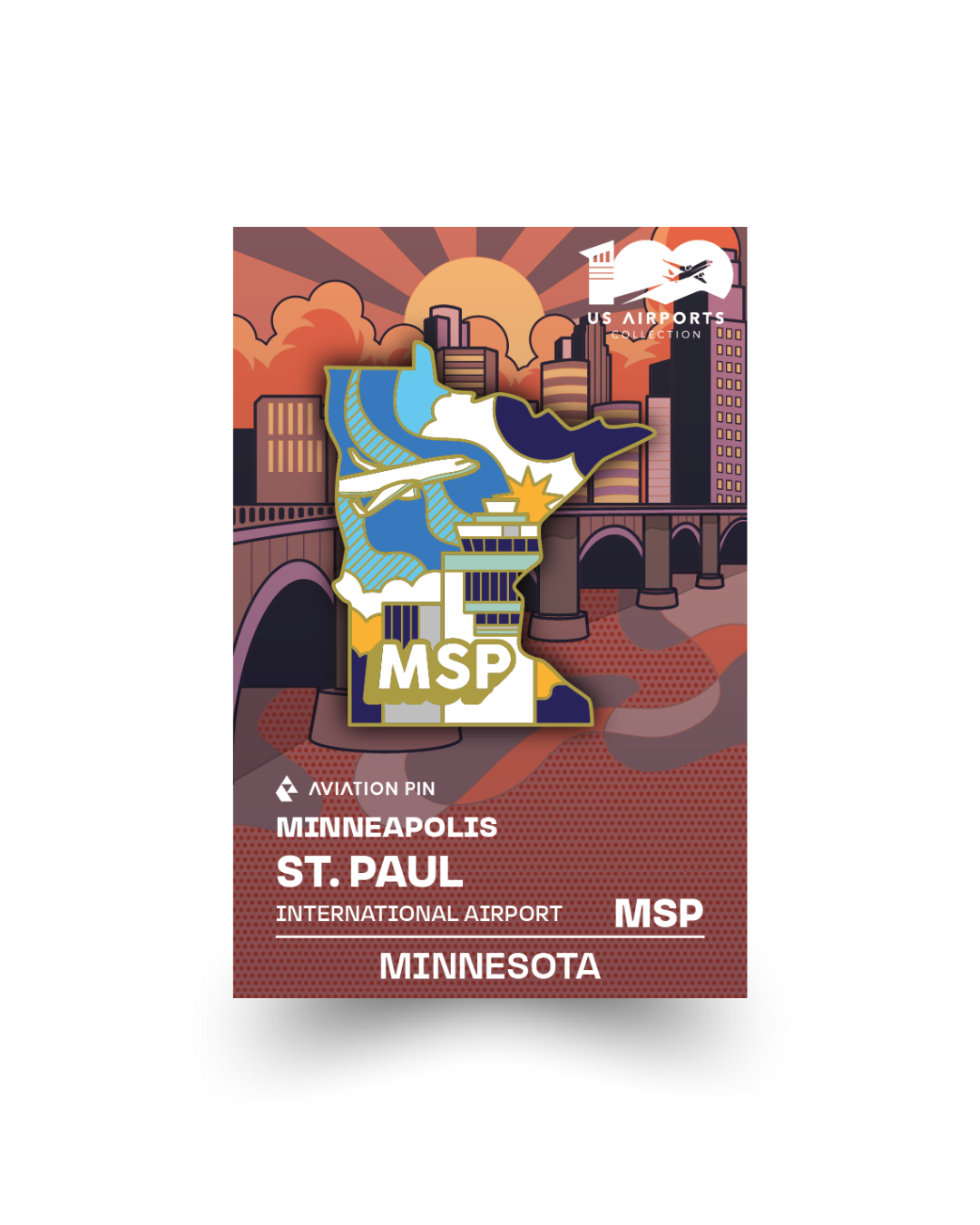 Airport Pin - MSP Minneapolis Minnesota