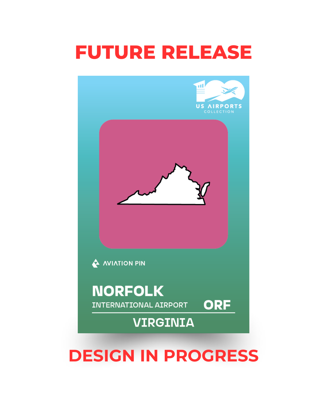Airport Enamel Pin | ORF - Virginia