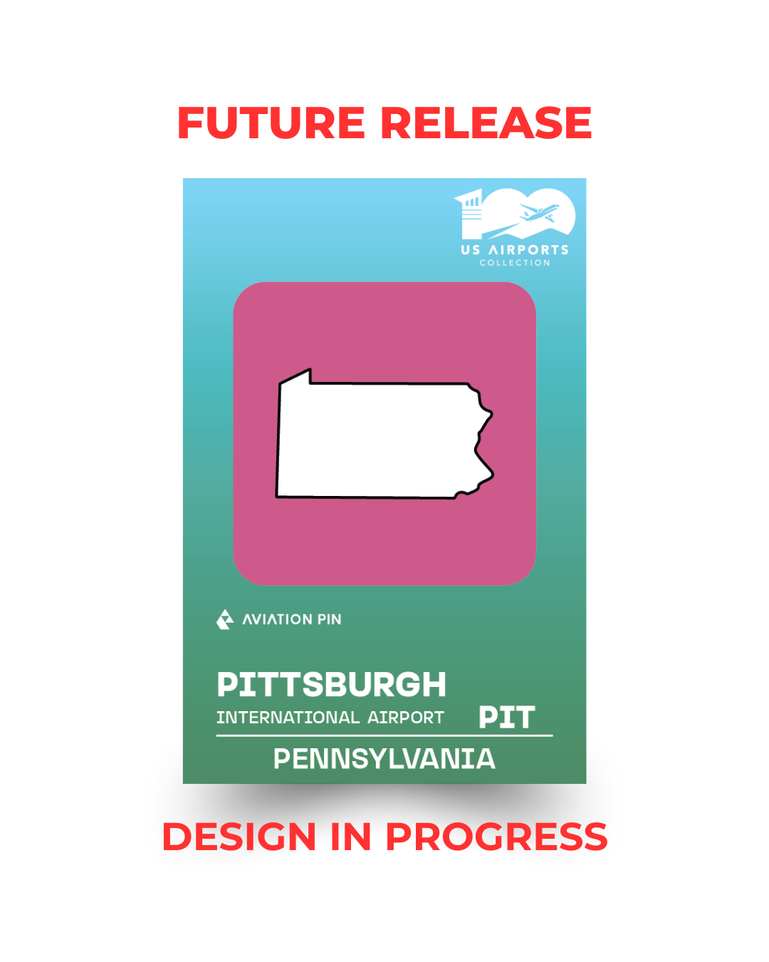 Airport Enamel Pin | PIT - Pennsylvania
