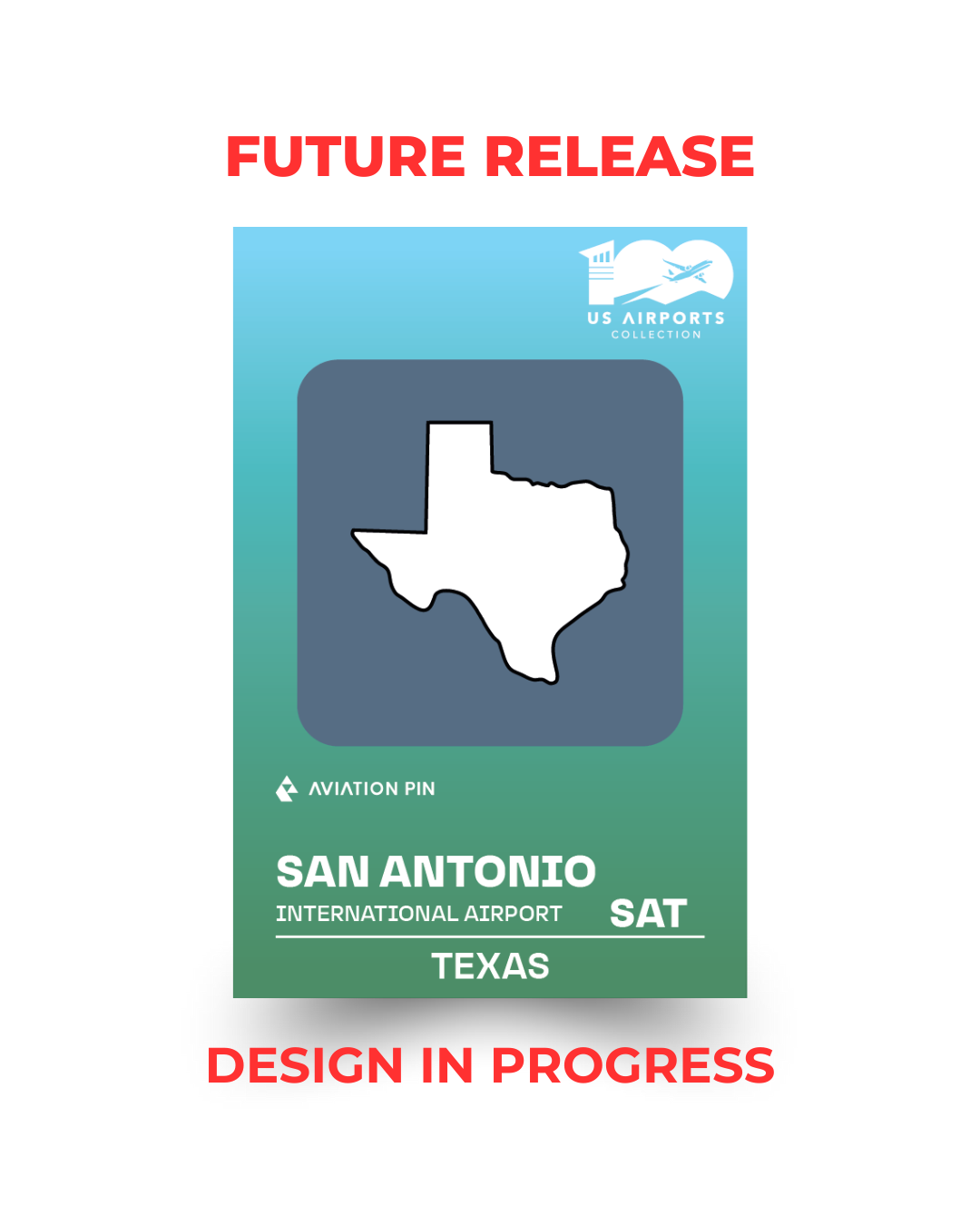 Airport Enamel Pin | SAT - Texas