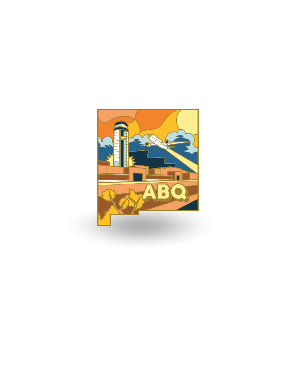 Airport Enamel Pin - ABQ