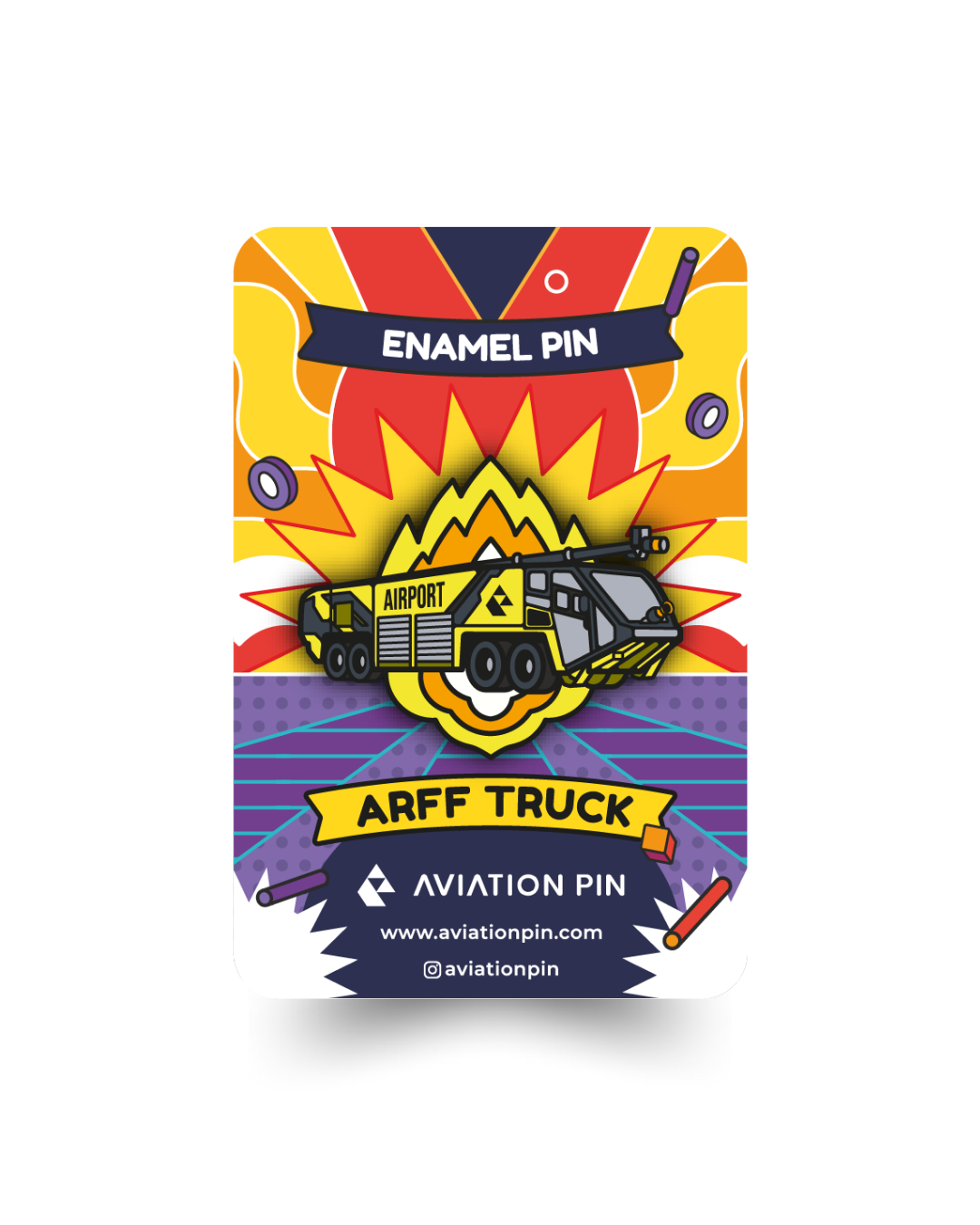 Arff Sticker Vehicle Enamel Pin | ARFF Truck – Aviation Pin