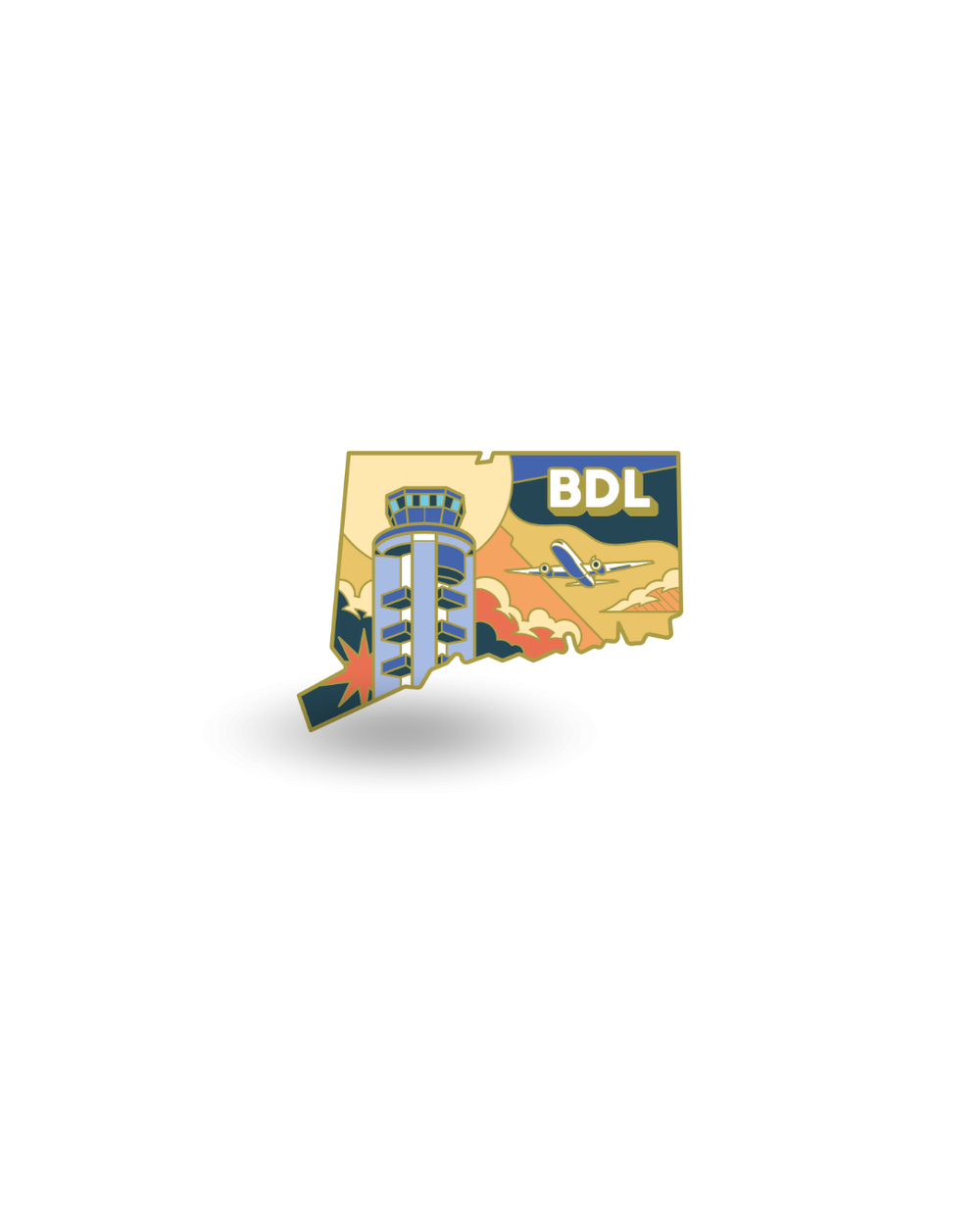 BDL Airport Enamel Pin
