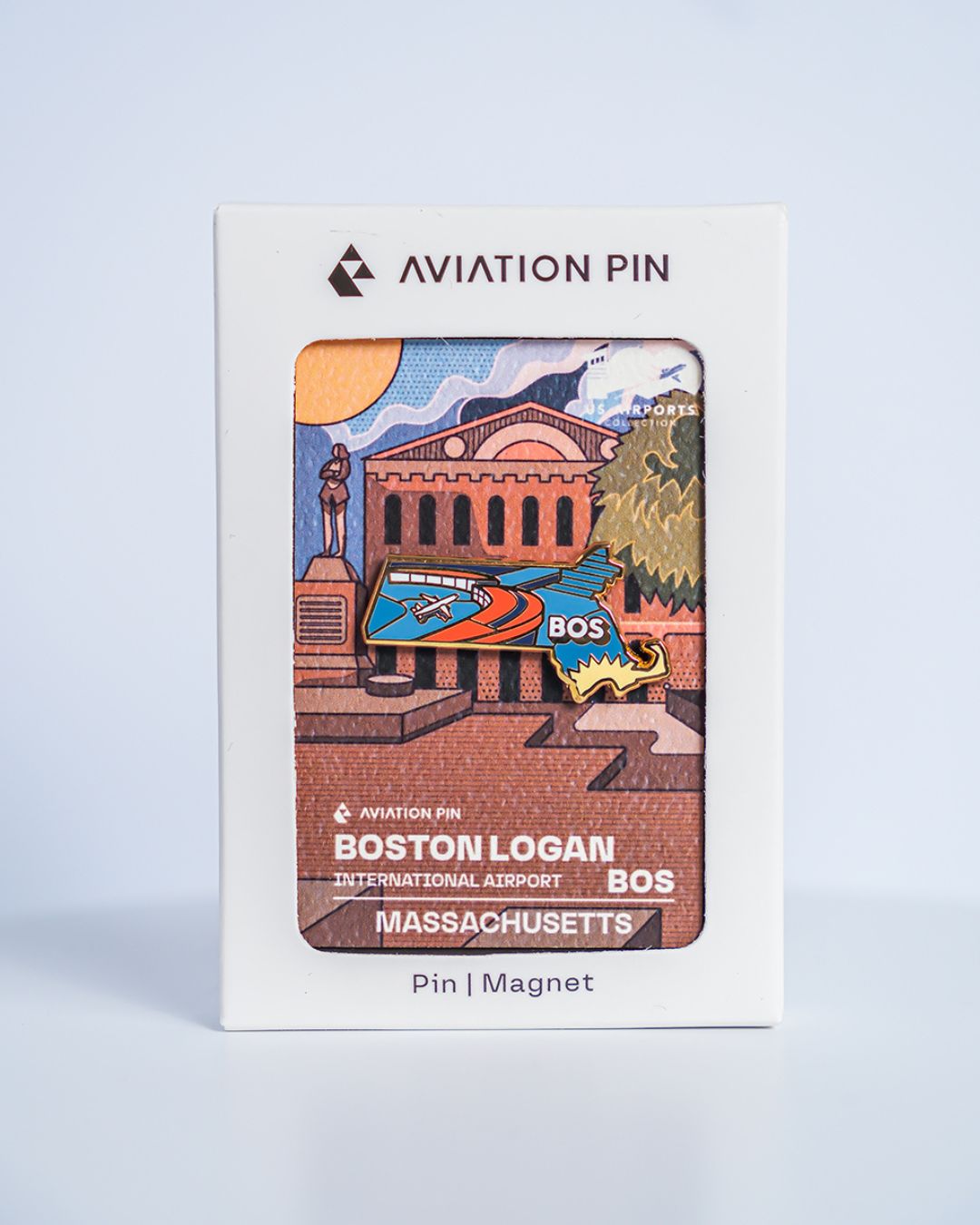 BOS Airport Pin – Boston Logan International Airport, Massachusetts