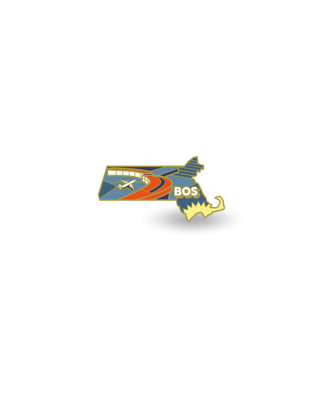 BOS Airport Enamel Pin