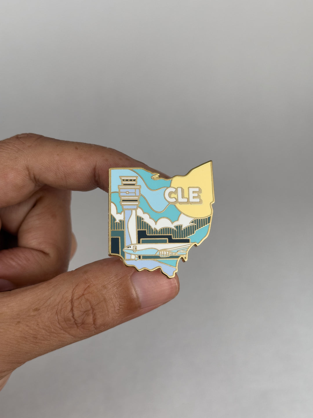Airport Enamel Pin | CLE - Ohio