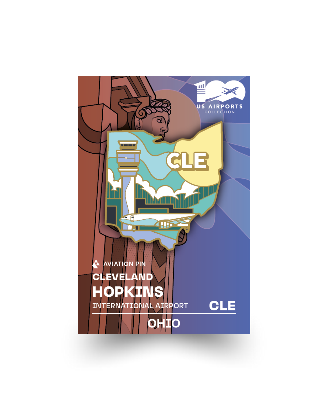 Airport Pin - CLE Cleveland Ohio