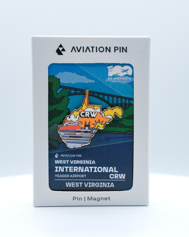 CRW Airport Pin – West Virginia International Yeager Airport, West Virginia
