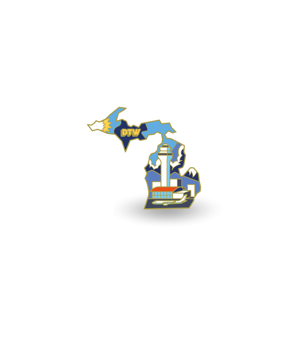Airport Enamel Pin - DTW