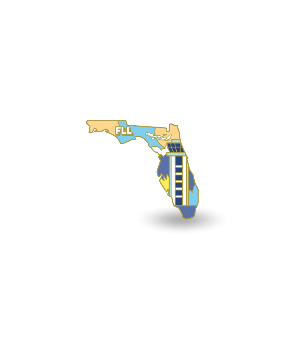 Airport Enamel Pin - FLL Florida