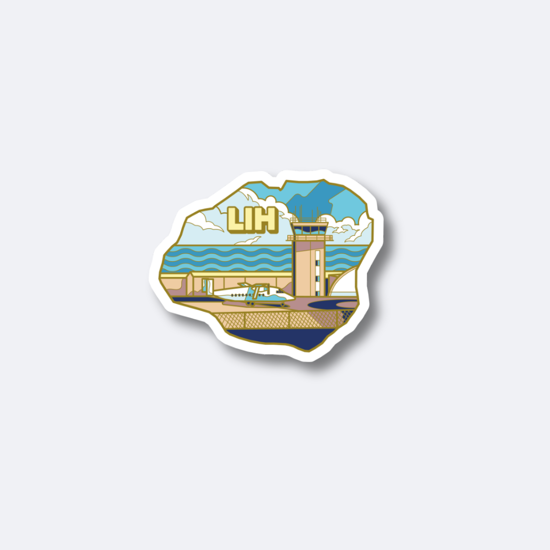 Liham Sticker LIH Airport Sticker – Lihue Airport, Hawaii (Kauai) – Aviation Pin