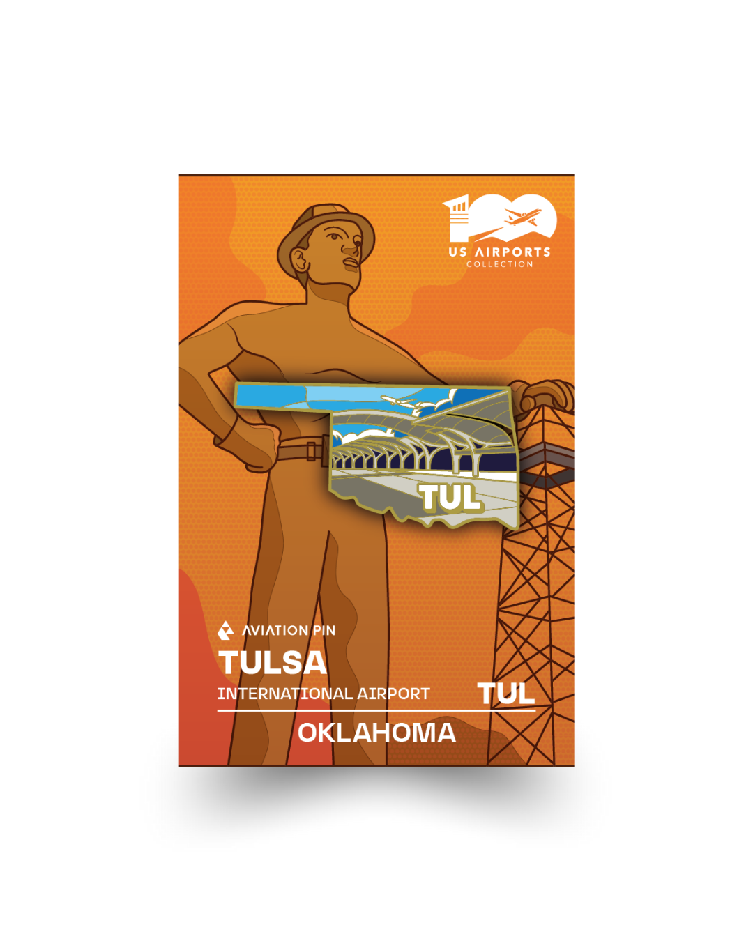 TUL Airport Pin – Tulsa International Airport, Oklahoma – Aviation Pin