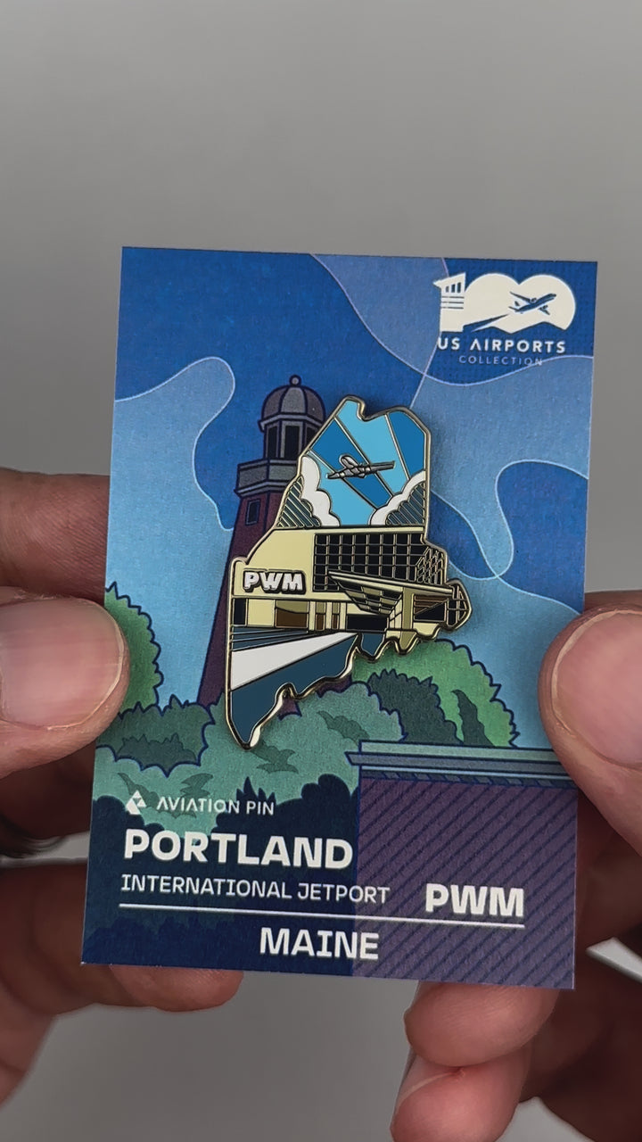 Airport Enamel Pin | PWM - Maine