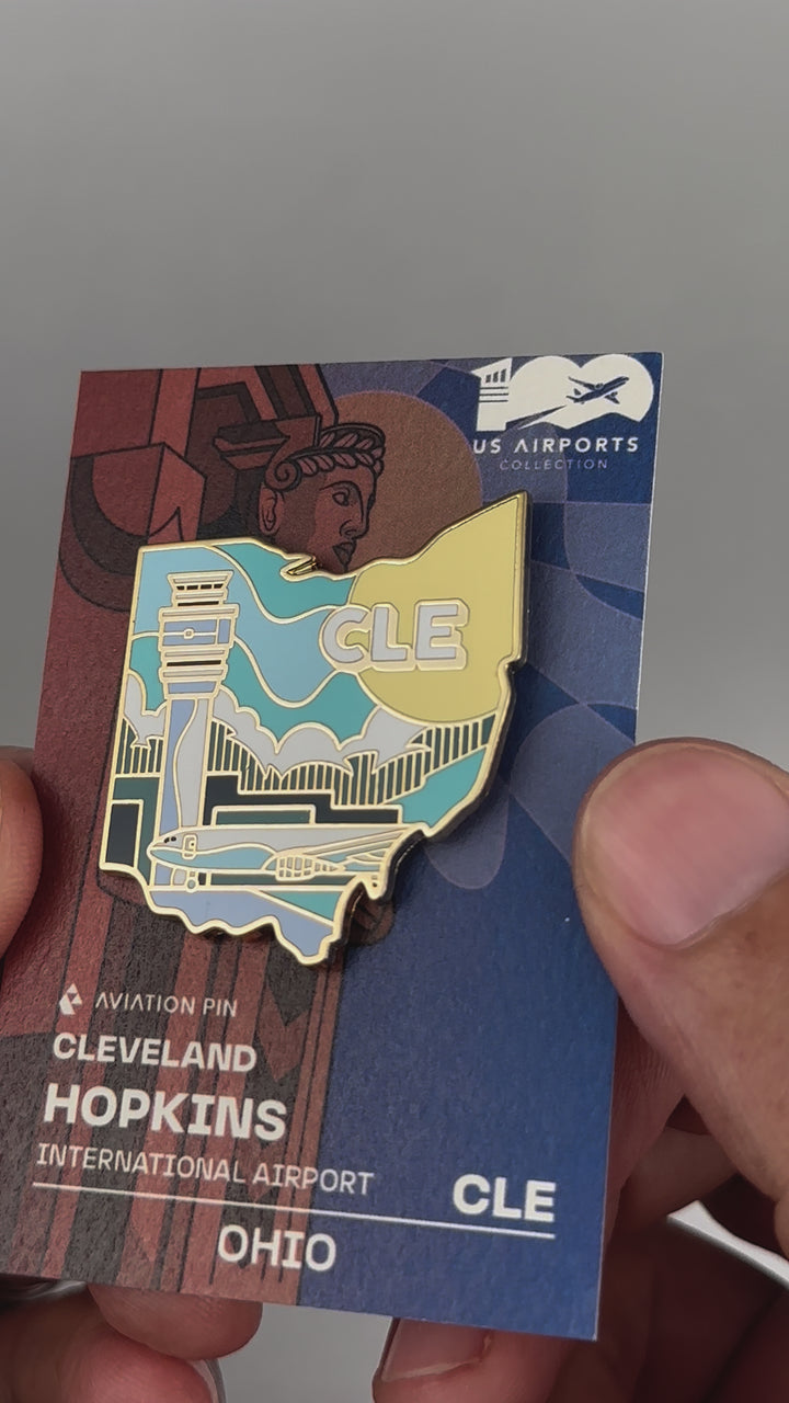 Airport Enamel Pin | CLE - Ohio