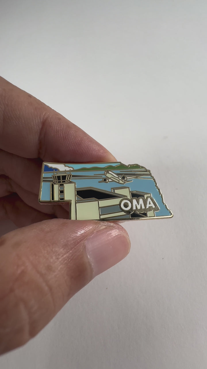 Airport Enamel Pin | OMA - Nebraska