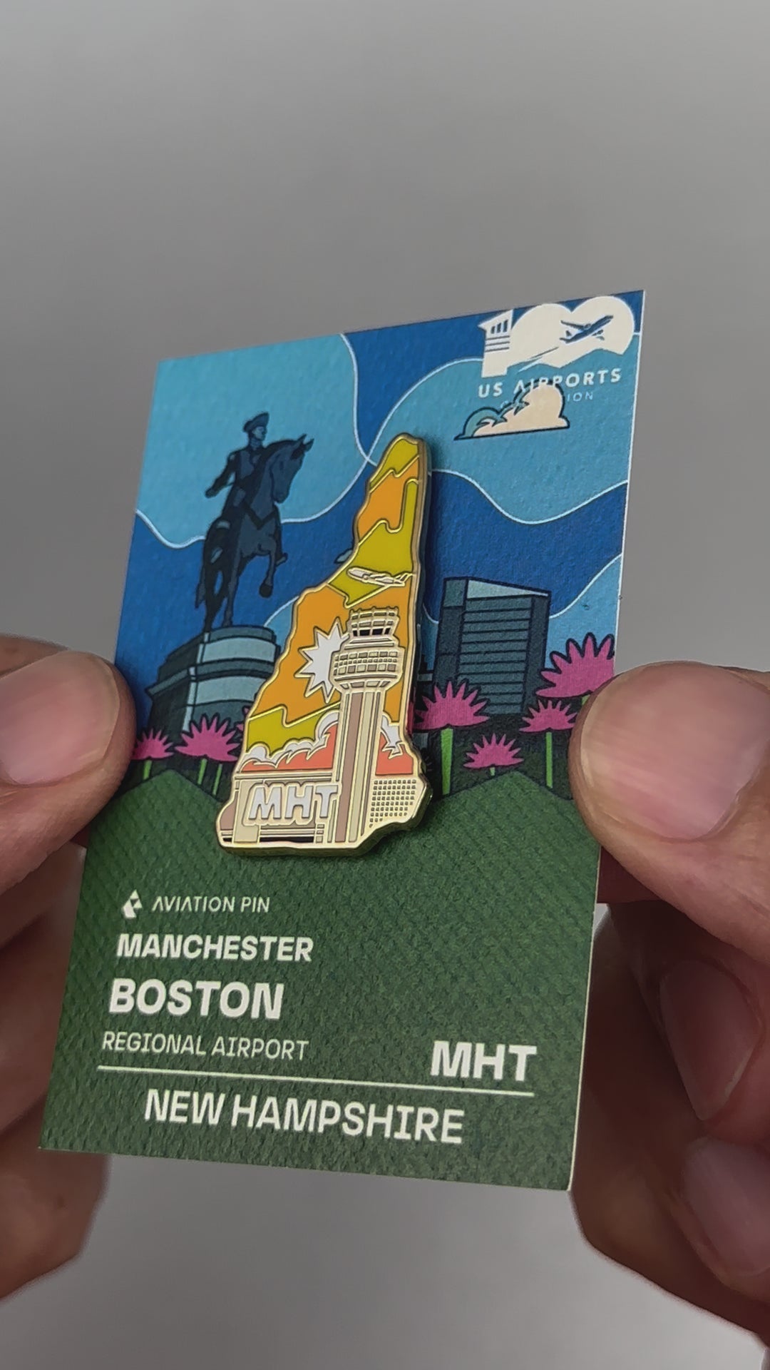 Airport Enamel Pin | MHT - New Hampshire